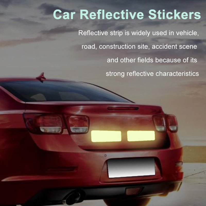 10pcs Car Reflective Stickers Warning Strip Safety Tapes (Rectangle)(Green)