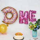 Party Banner Decor Baby Shower 1st Birthday Donut One Letter Foil Balloons Set