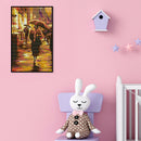 14CT Full Cross Stitch Walking in Rain Stamped DIY Printed Embroidery Kits