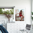 DIY Digital Picture Red Skirt Girl Oil Painting By Numbers Acrylic Craft Kit