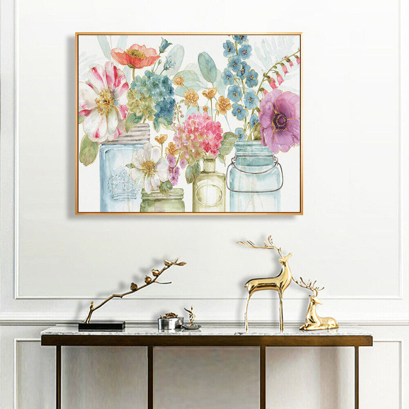 Multi-color Flower Oil Paint By Numbers Kit DIY Acrylic Painting on Canvas Cr