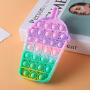 Milk Tea Cup Push Bubble Fidget Sensory Anti Stress Toys Rainbow Macaron