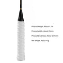 Badminton Racket Grip Strap Anti Slip Sweat Absorbtion Handle Cover (White)