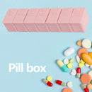 Portable 7-Grids Pills Storage Box Weekly Medicine Dispenser Case (Pink)