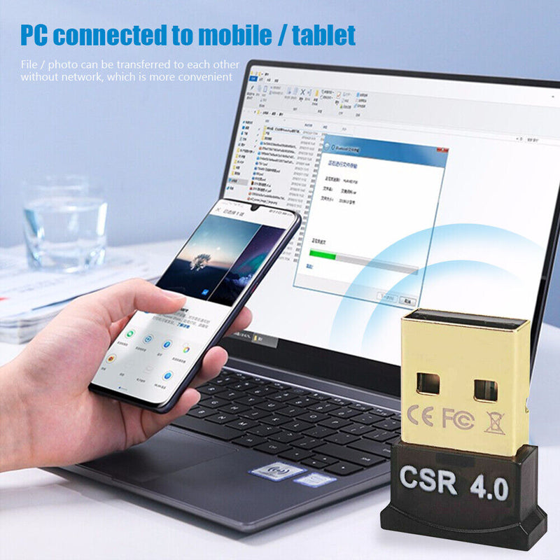 USB Bluetooth 4.0 Adapter Dongle CSR 4.0 Wireless Audio Receiver for Win 10 8 PC