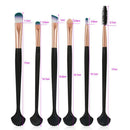 6 Fan Shell Makeup Brush Kit Set Eyebrow Lashes Cosmetic Tools (D)