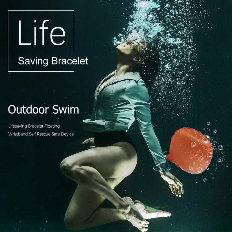 Portable Lifesaving Anti-Drowning Bracelet Aid Inflatable Bladder Outdoor Swi