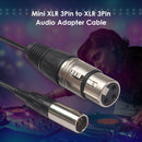 1m Mini XLR 3Pin Male to XLR 3Pin Female Camera Microphone Audio Cable  Newly