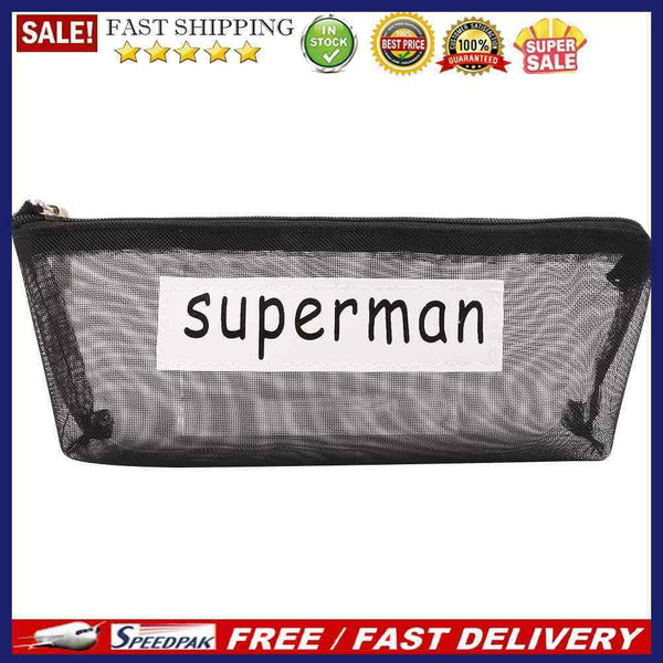 Letters Student Large Capacity Pencil Bag Stationery Storage Case (superman