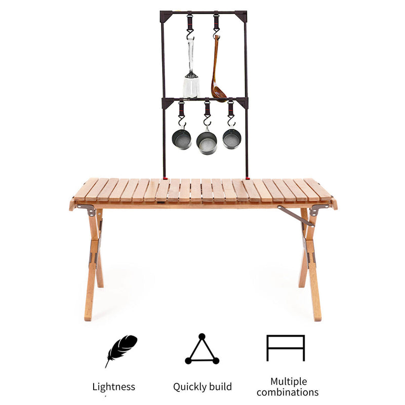 Outdoors Camp Table Mounted Shelf Hanging Storage Rack for Barbecue Camping