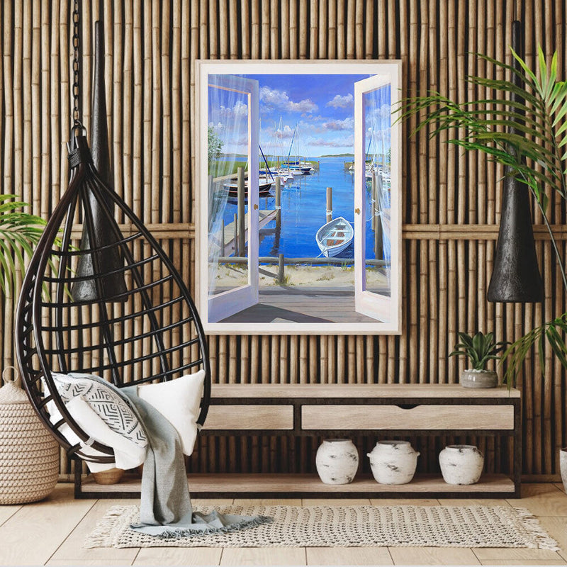#A Paint By Numbers for Kid Beginner Outside Door Seascape Home Decor Painting