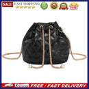 Fashion Rhombic Crossbody Bucket Bag Women Drawstring Chain Shoulder Handbags