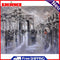 DIY Hand Painted Paint By Numbers Oil Canvas Picture Black White Street Gift Kit