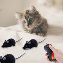 Wireless Electric RC Flocking Rat Toys Pet Cat Remote Control Mouse (Black)