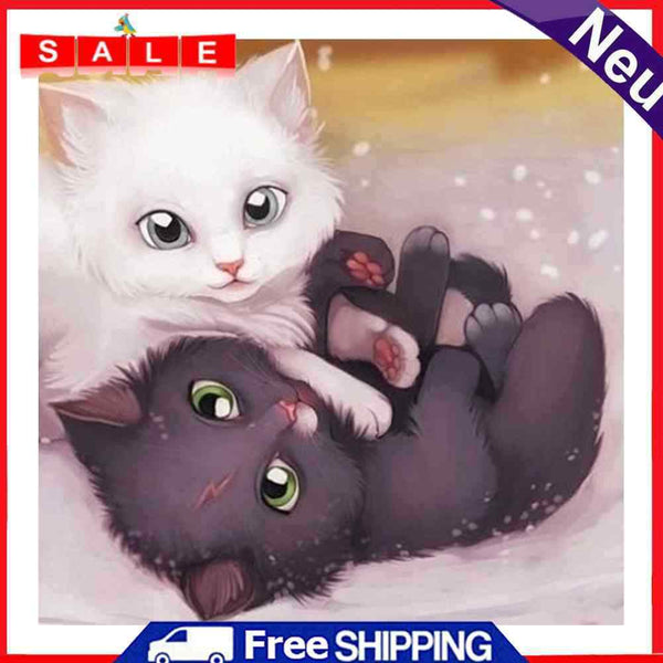 5D Diamond Painting Cute Cats Full Round Mosaic Canvas Picture DIY Home Decor