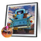 5D DIY Blue Truck Full Round Drill Diamond Painting Kit Artwork Handicraft Newly