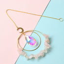 Crystal  Moon Circle Hanging Metal Pendant Home Decor (Pink)