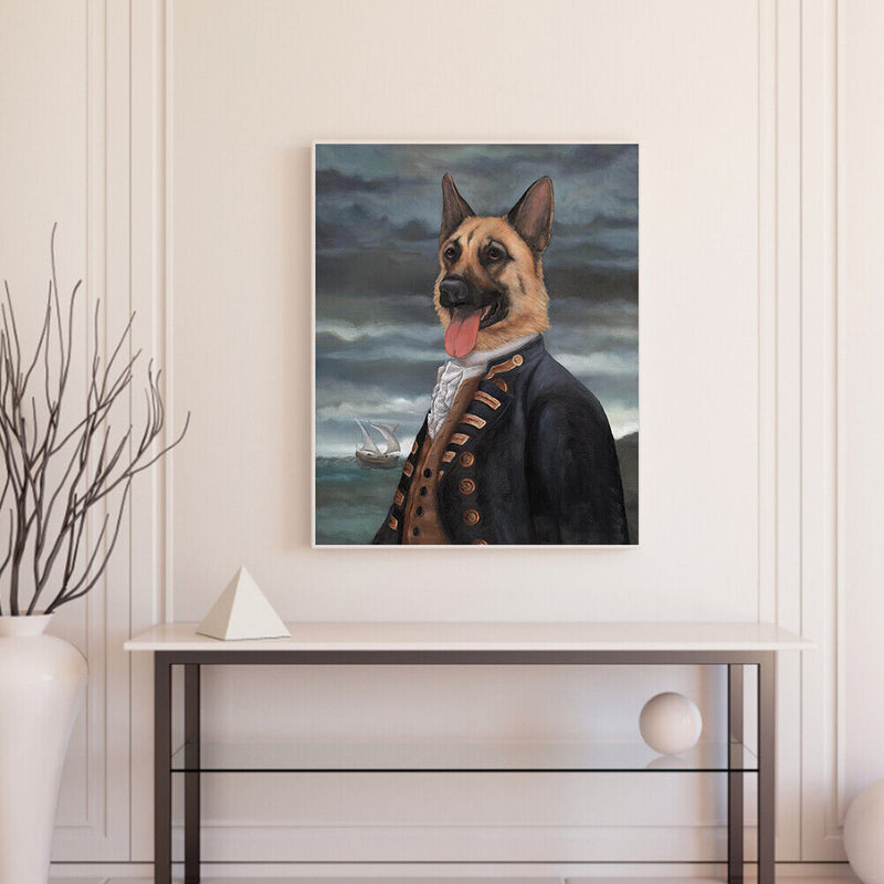 Gentleman Dog Oil Paint By Numbers Kit DIY Acrylic Painting on Canvas Framele