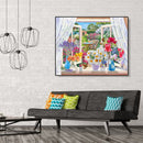 Painting By Numbers Kit DIY Flowers Vase Canvas Oil Picture Wall Artwork