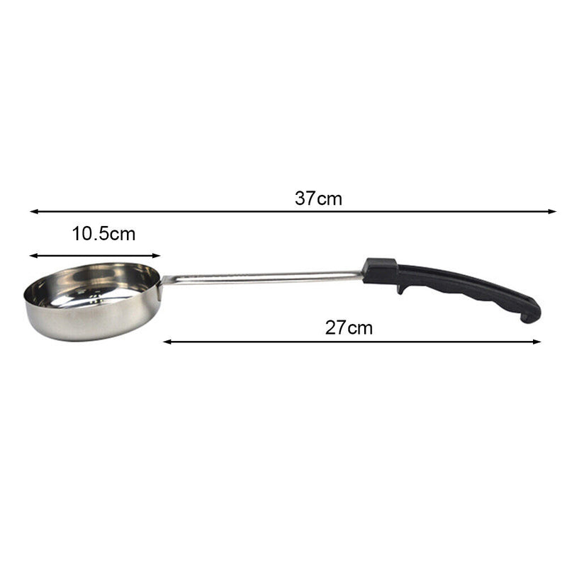 Pizza Spread Sauce Ladle Flat Bottom Kitchen Cooking Spoon (Black 6 Ounce)