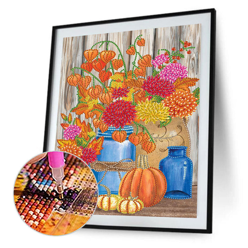 DIY Diamond Painting Pumpkin Bouquet Autumn Specially Shaped Partial Drill (KA454)