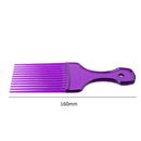 Wide Teeth Afro Hair Fork Comb Unisex Hairstyle Curly Insert Brush (Purple)
