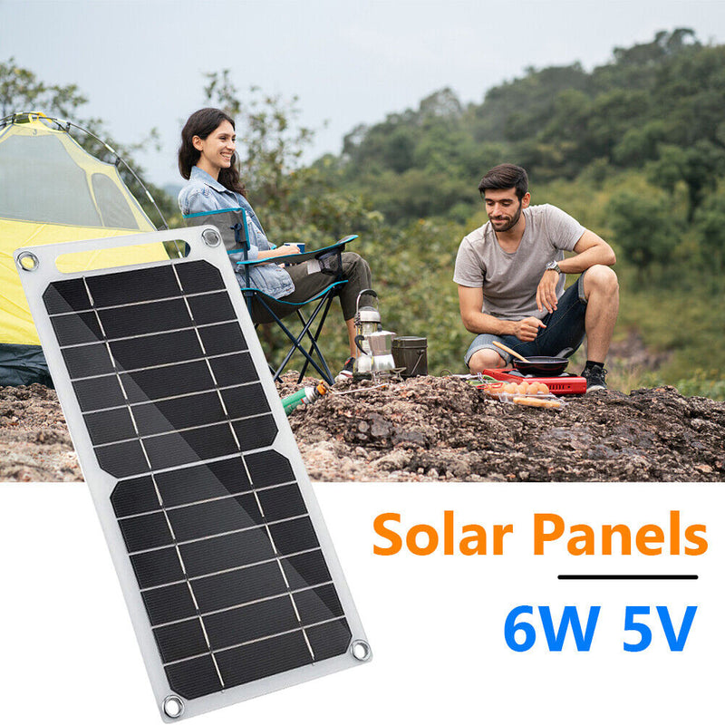 USB Solar Panel 6W 5V Portable Camping Travel Solar Charger Generator Power