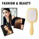 Wide Teeth Air Cushion Comb Scalp Massage Salon Hair Brush (Yellow white) Newly