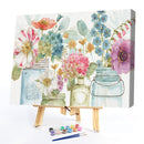 Multi-color Flower Oil Paint By Numbers Kit DIY Acrylic Painting on Canvas Cr
