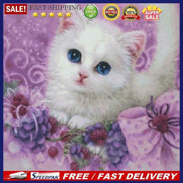 Cute Little Cat 5D Diamond DIY Painting Craft Kit Home Decor