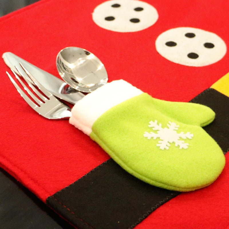 Platzdeckchen und Gabelmatten Weihnachten Santa Rentier Esstisch Tischsets.