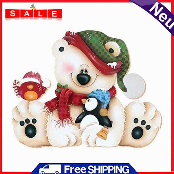 5D DIY Rhinestone Cute Bear Full Round Drill Diamond Painting Mosaic Home Decor