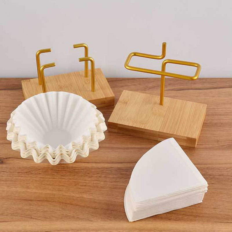 Wooden V60 Filter Paper Rack Hand Drip Coffee Filter Paper Holder Stand (A)