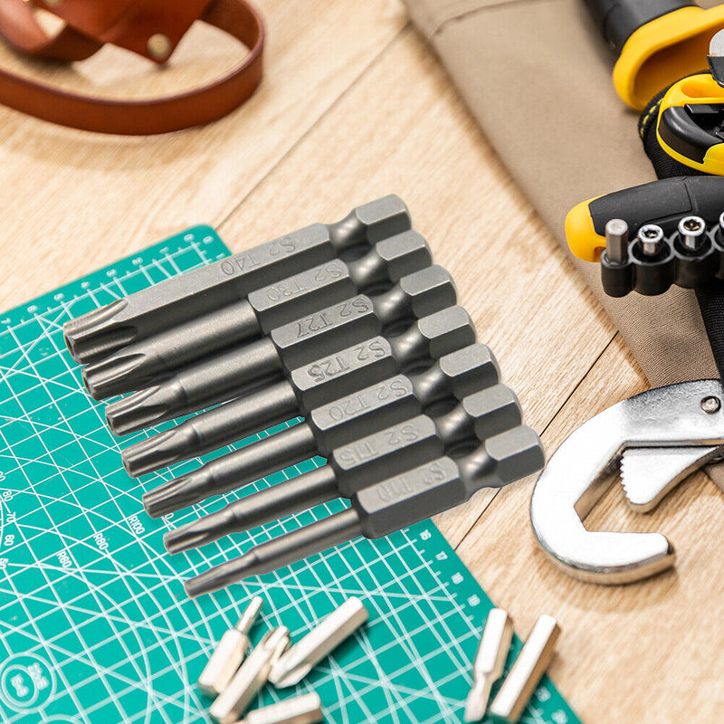 7pcs Woodworking Hex Driver Screwdriver Bit Set Electric Drill Flat Heads