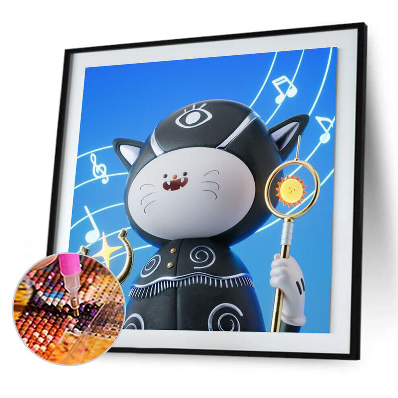 5D DIY Diamond Painting Kits Full Round Drill Cartoon Note Cat Mosaic Art