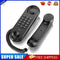Corded Phone Wall Mountable Landline Telephone Big Button for Home (Black)