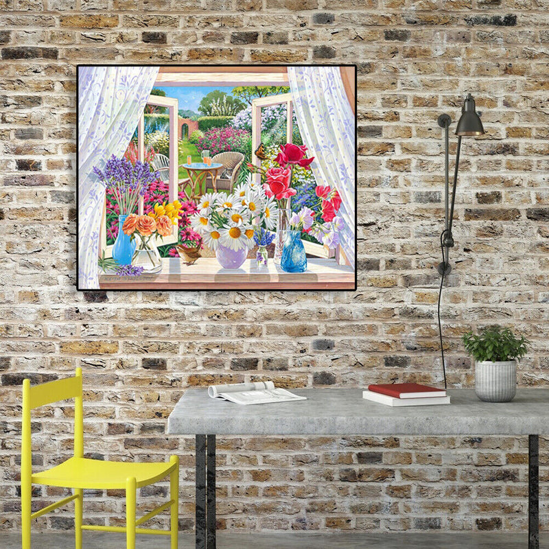 Painting By Numbers Kit DIY Flowers Vase Canvas Oil Picture Wall Artwork