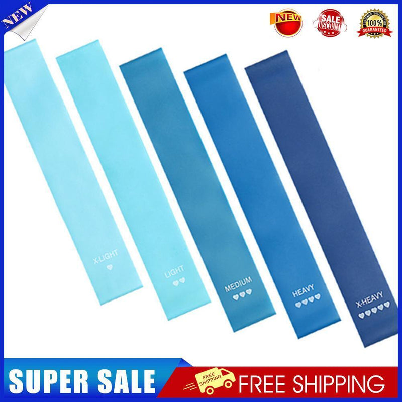 5x Sport Resistance Bands Elastic Fitness Pilates Pull Rope (Gradient Blue)