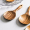 Teak Wood Round Soup Spoon Serving Dessert Cereal Rice hot Handmade U7Z8