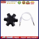 3.5mm Earphone Headphone Audio Splitter 1 Male to 5 Female Adapter (Black)