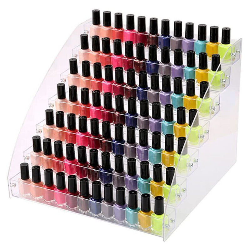 Tiered Acrylic Rack Nail Polish Display Jewelry Stand Kitchen Spice Storage Box