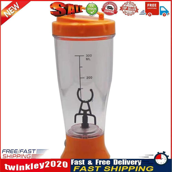 350ml Protein Shaker Mixing Cup Sports Training Automatic Bottle (Orange) Newly