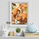 Lion Cub and Mother Diamond Painting Kits Full Round Drill Wall Decor Art C