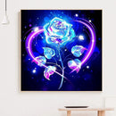 5D DIY Diamond Painted Round Diamond Blue Rose LD166