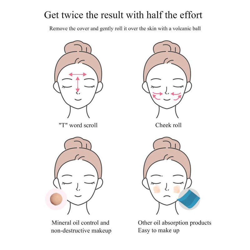 Oil Absorbing Volcanic Roller Ball 5pcs Reusable Facial Skin Care Tool