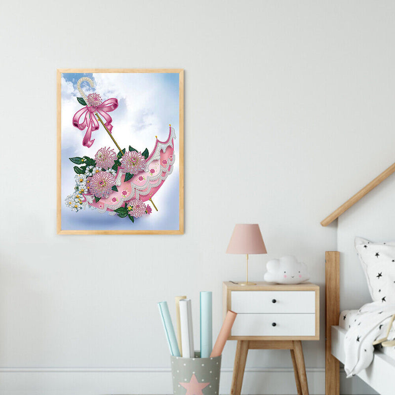 Diamond Painting Flower Umbrella Partial Special Shape Drill DIY Art (K028)