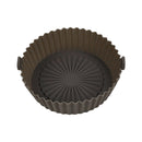 #A Round Air Fryer Tray Food Safe Silicone Grill Pan Washable Kitchen Cooking