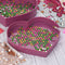5D DIY Diamond Painting Tray Plastic Heart Shape Drill Plate (Light Purple)