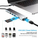 Gigabit Ethernet Dongle USB 3.0 Port 4K HDMI Adapter 87W PD Type C To USB-C Hub