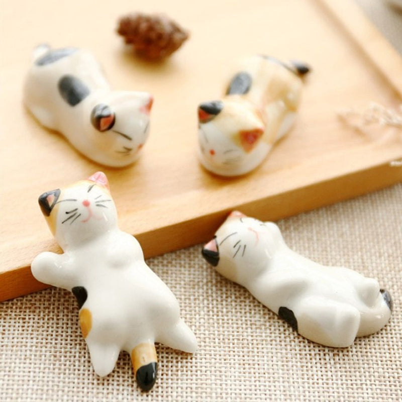 Fork Rest Luck Japan Cutlery Stand Ceramic Japanese Chopsticks Holder Lucky Cat